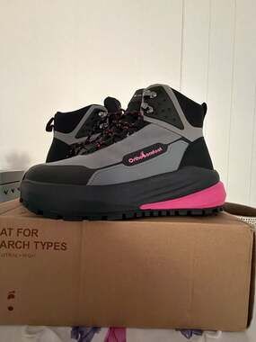 OrthoComfoot Women's Wide Hiking Boots 03 Black Rose Red Size 40 EU